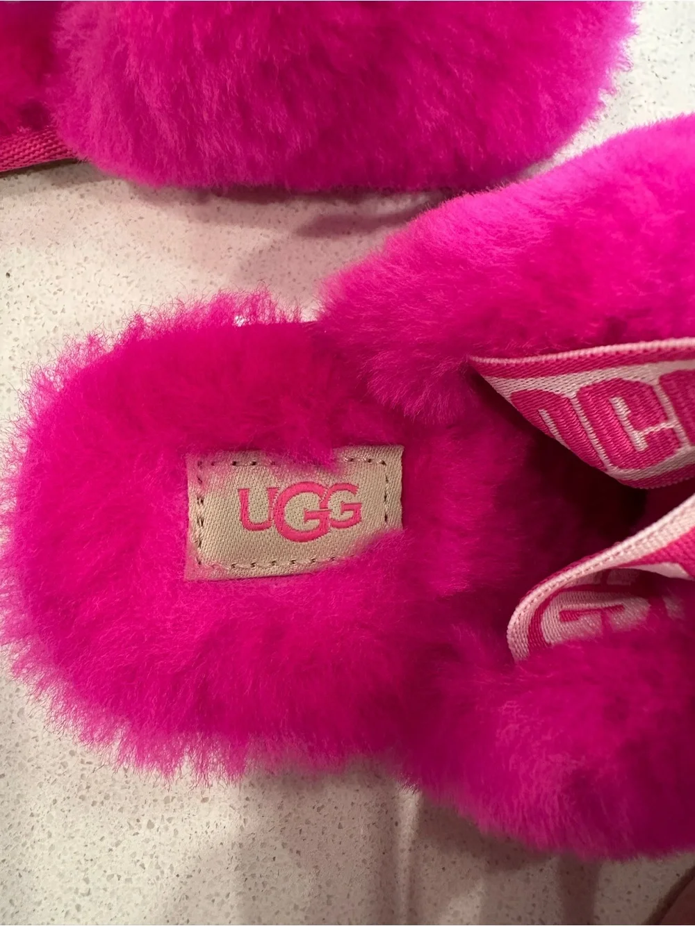 UGG Hot Pink Faux Fur Slide